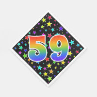 Étoiles colorées + Motif arc-en-ciel "59" N° d'évé