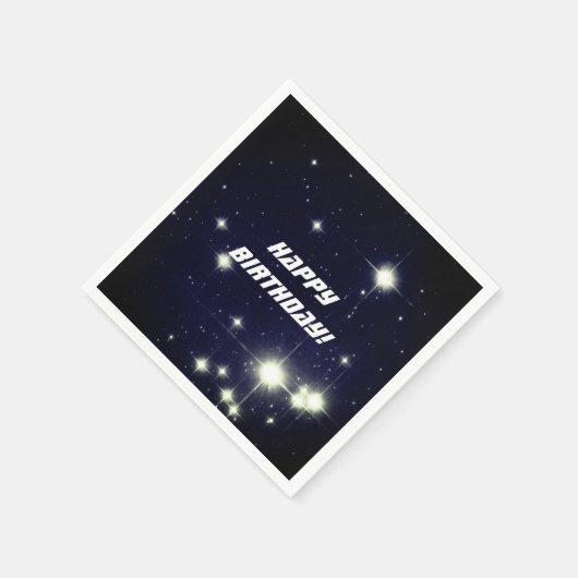 Serviette En Papier Étoiles dans l'espace profond Bleu foncé Joyeux an (Coin)