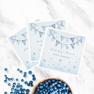 Serviette En Papier Étoiles de Baby shower Bleu Jouer Pennant Garland