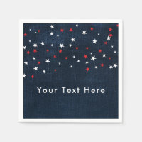 Étoiles de denim rouge blanc & bleu personnalisées