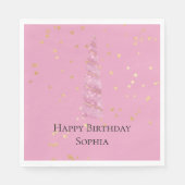 Serviette En Papier Étoiles de glam rose étincelante Unicorn Anniversa (Devant)