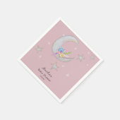 Serviette En Papier Étoiles de lune Fleurs Mauve Main dessinée Baby sh (Coin)