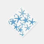 Serviette En Papier étoiles de mer en bleu (Coin)