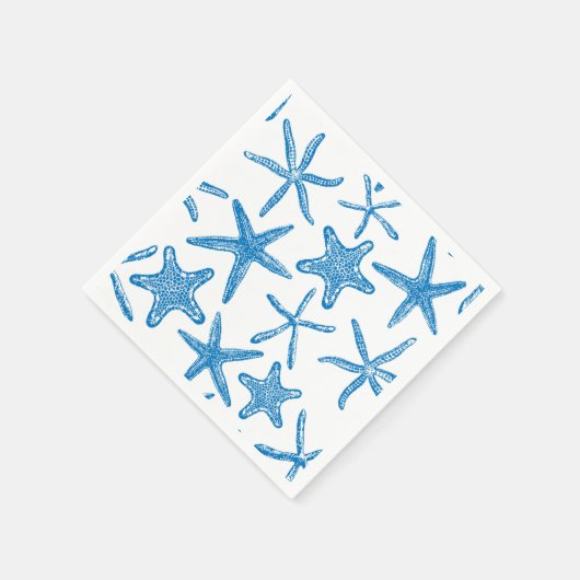 Serviette En Papier étoiles de mer en bleu (Coin)