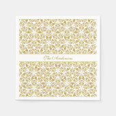 Serviette En Papier Étoiles de Noël Motif de luxe Or personnalisé (Devant)