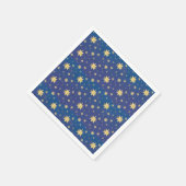 Serviette En Papier Étoiles de Noël Or sur bleu (Coin)