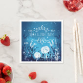 Serviette En Papier Etoiles de nuit enchantées & Mariage bleu feuillag (En situation)