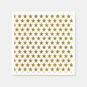 Serviette En Papier Étoiles de parties scintillant d'or