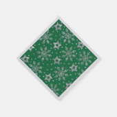 Serviette En Papier Étoiles de Parties scintillant en argent et flocon (Coin)