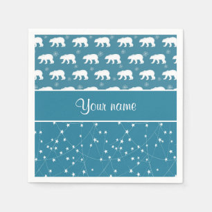 Serviette En Papier Étoiles de scintillement d'ours blancs