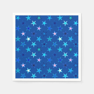 Serviette En Papier Etoiles de Twinkings modernes, bleu Cobalt et turq