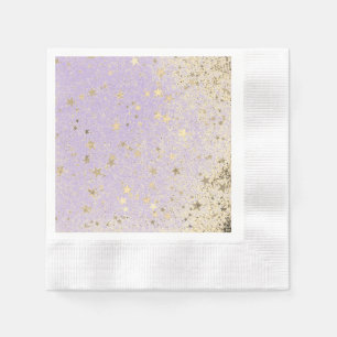 Serviette En Papier Étoiles d'or brillantes de la Glitterie sur Laven