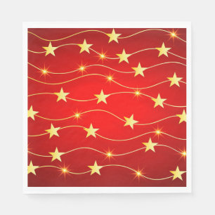 Serviette En Papier Étoiles d'or de Noël