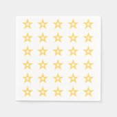 Serviette En Papier étoiles d'or en blanc (Devant)