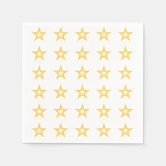 Serviette En Papier étoiles d'or en blanc (Devant)