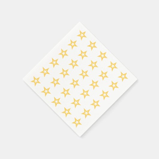 Serviette En Papier étoiles d'or en blanc (Coin)