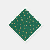 Serviette En Papier Etoiles d'or et vert (Coin)