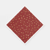 Serviette En Papier étoiles d'or sur arrière - plan rouge (Coin)