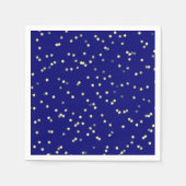 Serviette En Papier Etoiles d'or sur bleu (Devant)