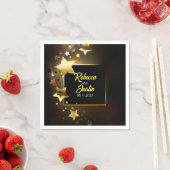 Serviette En Papier Étoiles dorées brillantes  (En situation)