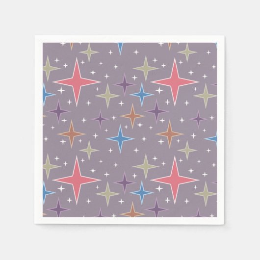 Serviette En Papier Étoiles du Moyen-siècle de l'âge atomique (Devant)