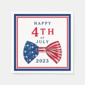 Serviette En Papier Étoiles Et 4 juillet (Devant)