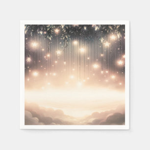 Serviette En Papier Étoiles et nuages d'arbre céleste enchantés