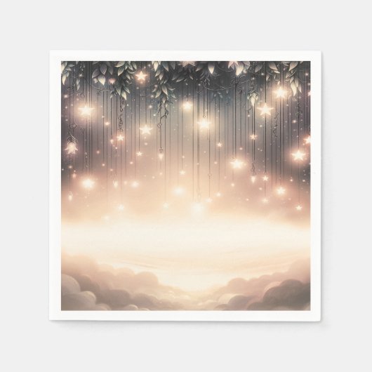 Serviette En Papier Étoiles et nuages d'arbre céleste enchantés (Devant)