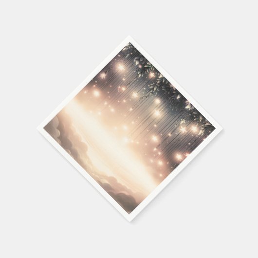 Serviette En Papier Étoiles et nuages d'arbre céleste enchantés (Coin)