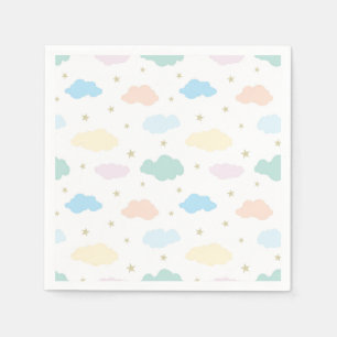 Serviette En Papier Étoiles et nuages Pastel