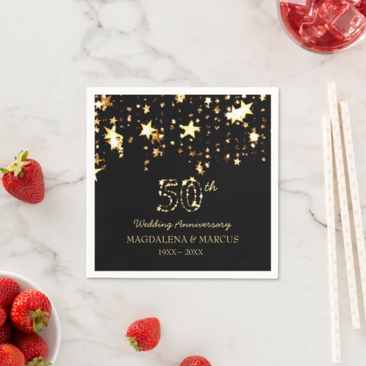 Serviette En Papier Étoiles Et Numéros D'Or (En situation)