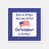 Serviette En Papier Étoiles et rayures 1er anniversaire (Devant)