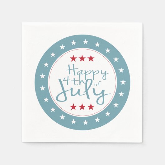 Serviette En Papier Étoiles et rayures 4 juillet ensemble de serviette (Devant)