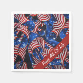 Serviette En Papier Étoiles et rayures Patriotic Curls serviettes (Devant)