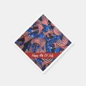 Serviette En Papier Étoiles et rayures Patriotic Curls serviettes (Coin)