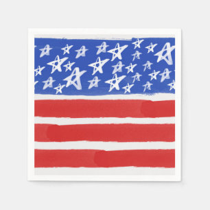 Serviette En Papier Étoiles et rayures, Patriotique, 4 juillet