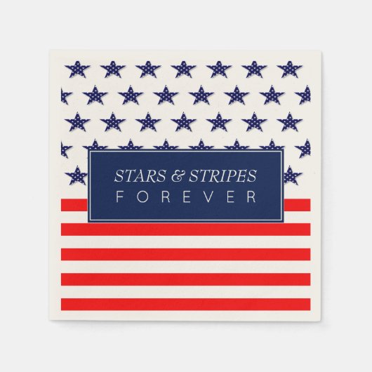 Serviette En Papier Étoiles Et Rayures Pour Toujours (Devant)