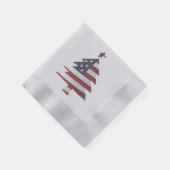 Serviette En Papier Étoiles et rayures Snowy Christmas Tree Patriotiqu (Coin)
