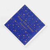 Serviette En Papier Étoiles Gold Personnalisées Avec Message Anniversa (Coin)