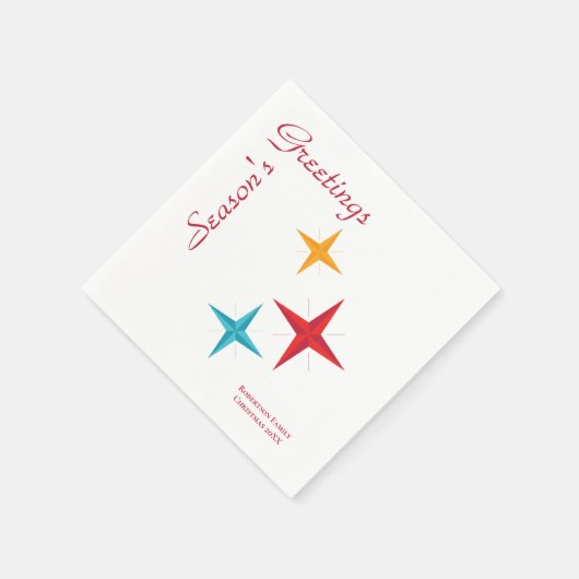 Serviette En Papier Étoiles Mod, Mi-Siècle Moderne Vacances Rétro (Coin)