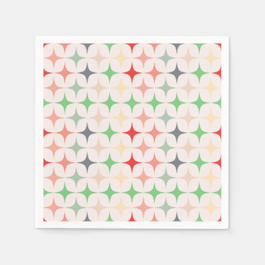 Serviette En Papier Étoiles modernes du milieu du siècle (Devant)