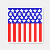 Serviette En Papier Étoiles N rayures Rouge Blanc Bleu (Devant)