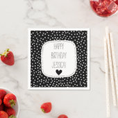 Serviette En Papier Étoiles noires et blanches (En situation)