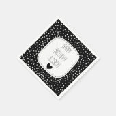 Serviette En Papier Étoiles noires et blanches (Coin)