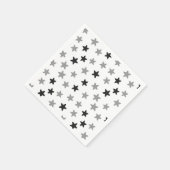 Serviette En Papier Étoiles noires et blanches (Coin)