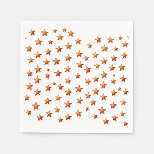 Serviette En Papier Etoiles orange : Anniversaire (Devant)