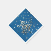 Serviette En Papier Étoiles Pailletées Dorées Élégantes sur Serviette  (Coin)