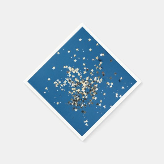 Serviette En Papier Étoiles Pailletées Dorées Élégantes sur Serviette  (Coin)