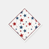Serviette En Papier Étoiles patriotiques en rouge blanc et bleu (Coin)