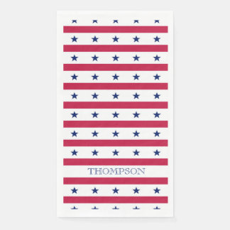 Serviette En Papier Étoiles patriotiques rayures rouge blanc bleu Nom
